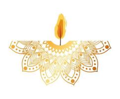 mandala with a pale orange candle vector