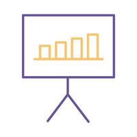 bars chart in board line style icon vector design