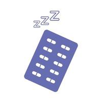 Línea de pastillas para dormir y diseño de vector de icono de estilo de relleno