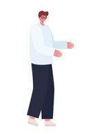 man dressed in whithe shirt vector