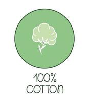 one hundred percent cotton vector