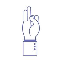 two hand sign language line and fill style icon vector design