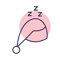 diseño de vector de icono de estilo de línea de sombrero de dormir