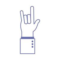 l hand sign language line and fill style icon vector design