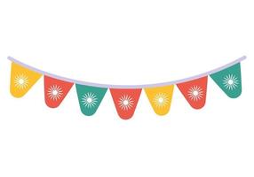 garland with suns on white background vector