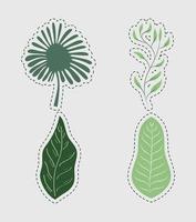 four forest leaves vector