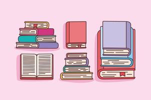 five book stacks vector