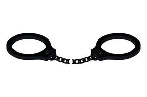 silhouette of one handcuff of black color on white background vector