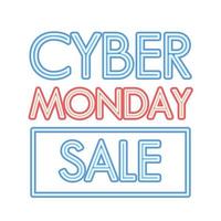 letras de venta cyber monday con un cuadrado vector