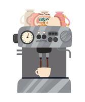 coffee machine illustration vector