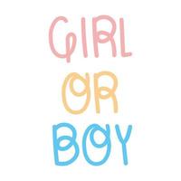 girl or boy lettering vector