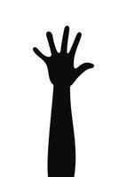 silhouette of one arm with hand and five fingers vector