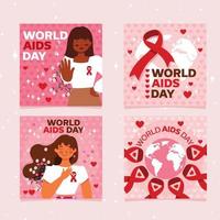 World Aids Day Social Media Template vector