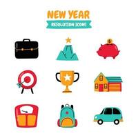 icono de resolución de año nuevo vector