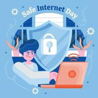 Safe Internet Day Background Template vector