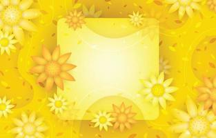 Abstract Floral Yellow Background Template vector