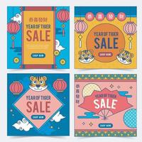 Chinese New Year Sale Social Media Template vector