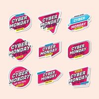 Cyber Monday Special Offer Sticker Collection vector