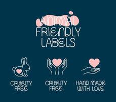 animal friendly labels vector