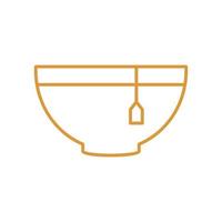 tea infusion bag in cup line style icon vector design