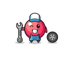 the cranberry character as a mechanic mascot vector
