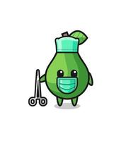 surgeon avocado mascot character vector