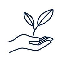 hand with plant vector