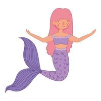 purple mermaid illustration vector