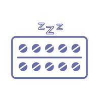 sleeping pills line and fill style icon vector design