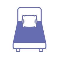 home bed line and fill style icon vector design