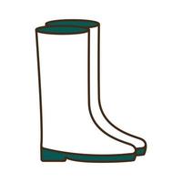 garden boots line and fill style icon vector design
