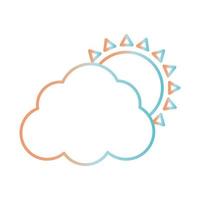 Cloud with sun gradient style icon vector design