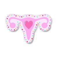 pink uterus with one heart stickers vector