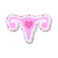 pink uterus with one heart stickers vector