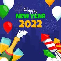 Celebrating New Year 2022 vector