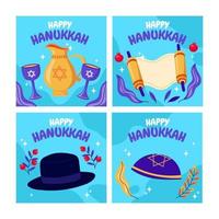 colecciones de tarjetas de hanukkah vector