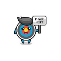 cute target archery hold the please help banner vector