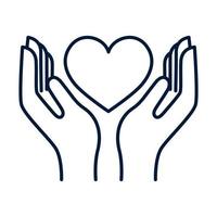 hands with heart vector