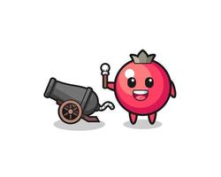 cute cranberry shoot using cannon vector