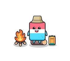 camping illustration of the eraser cartoon vector