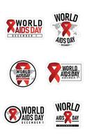 World Aids Day Sticker Concept vector