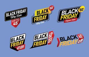 Black Friday Sale Sticker Concept vector