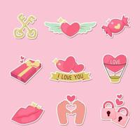 colección de pegatinas de san valentín vector