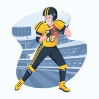 jugador del super bowl en acción vector