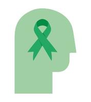 silhouette head with ribbon vector