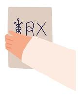 hand with rx document vector