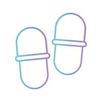 diseño de vector de icono de estilo degradado de zapatillas para dormir