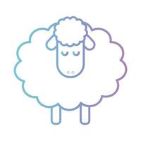 Cute sheep cartoon gradient style icon vector design