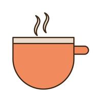 tea cup line and fill style icon vector design