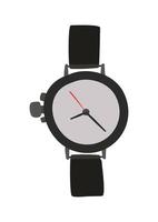 Reloj de pulsera de color negro sobre fondo blanco. vector